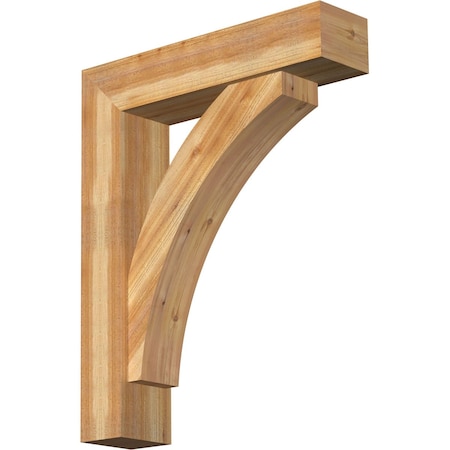 Thorton Block Rough Sawn Bracket W/ Offset Brace, Western Red Cedar, 8W X 34D X 42H